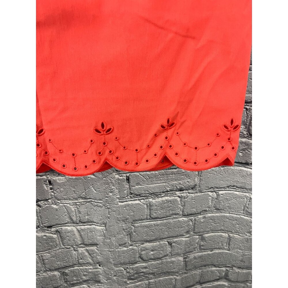 NWT Chico's Size 2.5 US 14 So Slimming Brigitte Coral Eyelet Scalloped Twill Sk - Picture 6 of 9